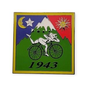 Bicycle Day *Glows- in -the- Dark* ‎ Enamel Pin, Brooch, Psychedelic Pin hatpin